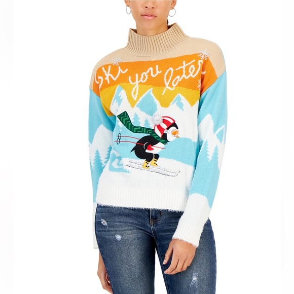 Major Label Group Women’s “Ski You Later” Penguin Knit Soft Sweater| NEW/NWT❄️⛷️ - Picture 1 of 16
